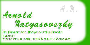 arnold matyasovszky business card